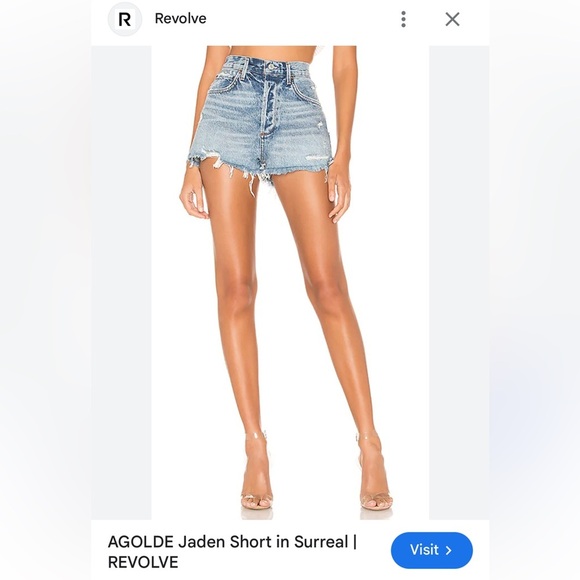 AGOLDE Jaden Distressed Jean Shorts in Surreal size 26 - Picture 12 of 15